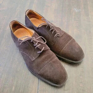 Churchs Cap Toe Derby Shoe Oxford Chocolate Brown Suede Mens 10.5 England Laceup